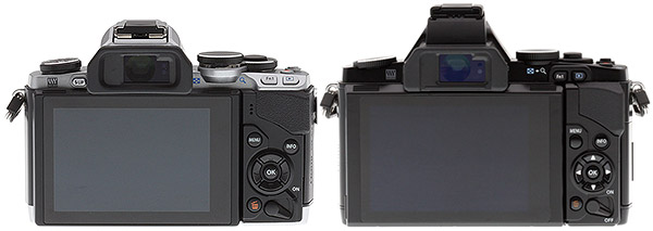 Olympus E-M10 Review - E-M10 vs E-M5 rear view