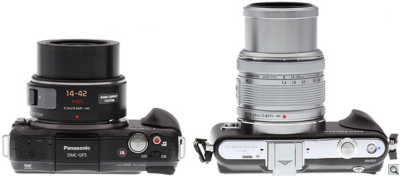 Panasonic GF5 vs EPM1 Top Extended