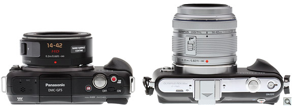Panasonic GF5 vs EPM1 Top Retracted