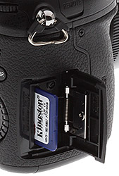 Panasonic GH4 Review -- Memory card slot crop