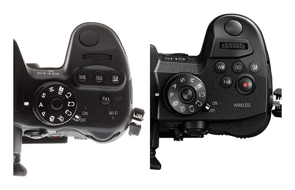 Panasonic GH5 review -- Top-deck comparison against GH4