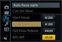 Panasonic GM1 Review -- AF Menu