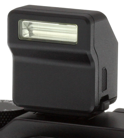 Panasonic LX100  Review --  bundled VEK0V37Z1-A flash unit mounted