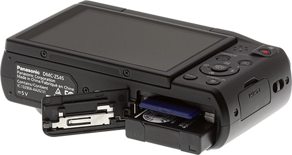 Panasonic ZS45 Review -- Battery and card compartment
