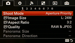 Sony A5100 Review - menu
