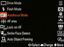 Sony A58 review -- User interface