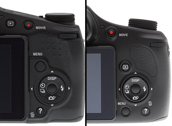 Sony HX300 Review -- Rear controls compared to HX200V