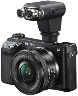 Sony NEX-6 with ECM-XYST1M external mic