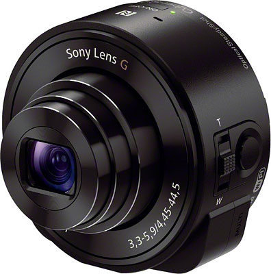 Sony QX10 review -- Front quarter view
