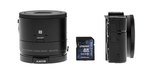Sony QX100 review -- QX100 versus RX100 side