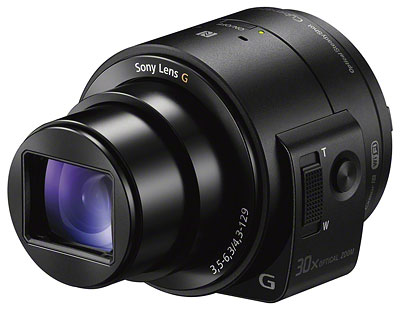 Sony QX30 review -- three quarter from left view