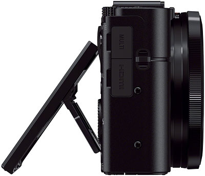 Sony RX100 II review -- side profile of the tilting LCD