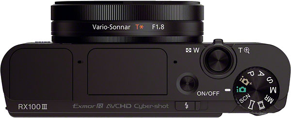 Sony RX100 III Review -- top view, lens retracted