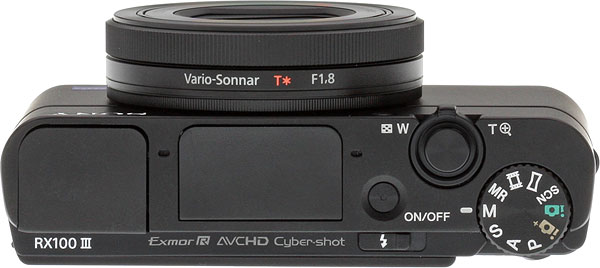Sony RX100 III Review -- top view, lens retracted