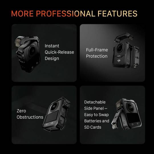Image showing features of Titla's upcoming full camera cage for the DJI Osmo 360