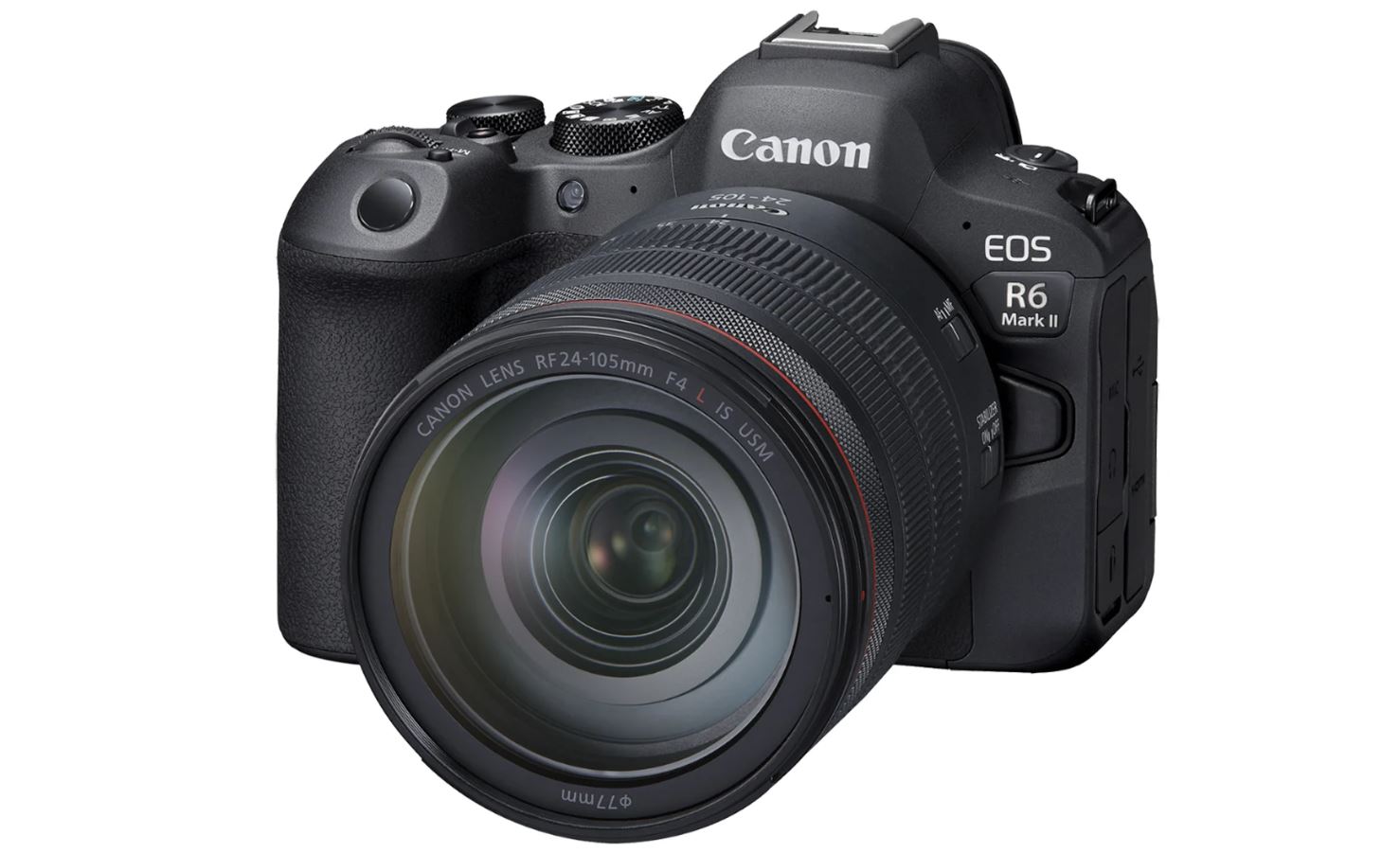 Canon EOS R6 Mark II on white background. 