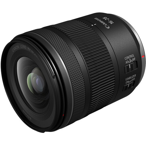 Canon RF 16-28mm IS STM on white background.