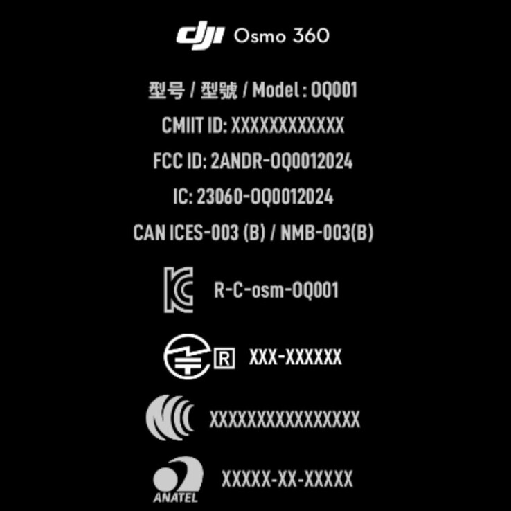 DJI Osmo 360 FCC filing.