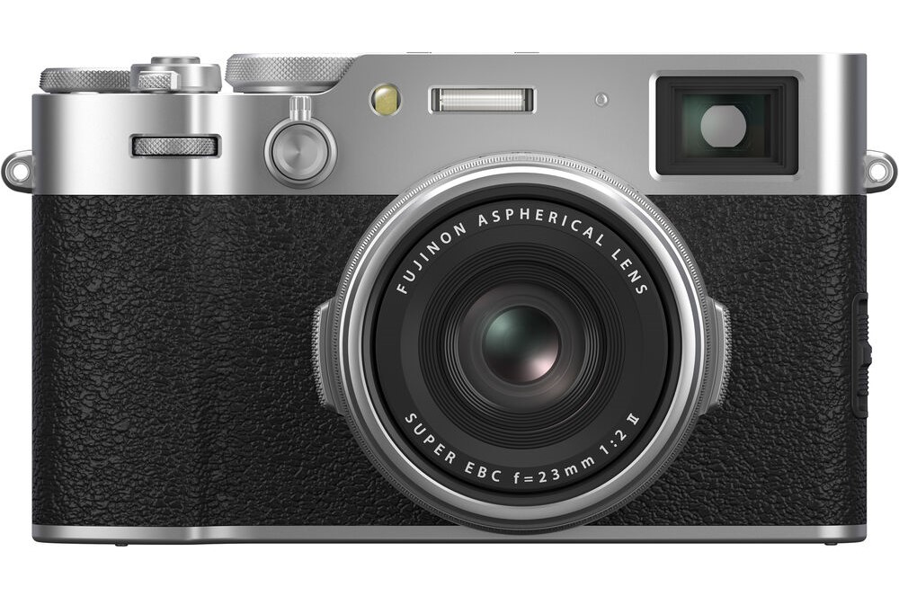 Fujifilm X100VI silver on white background.