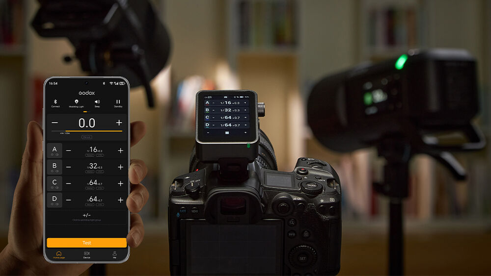 Godox X3 Pro wireless control via smartphone app. 