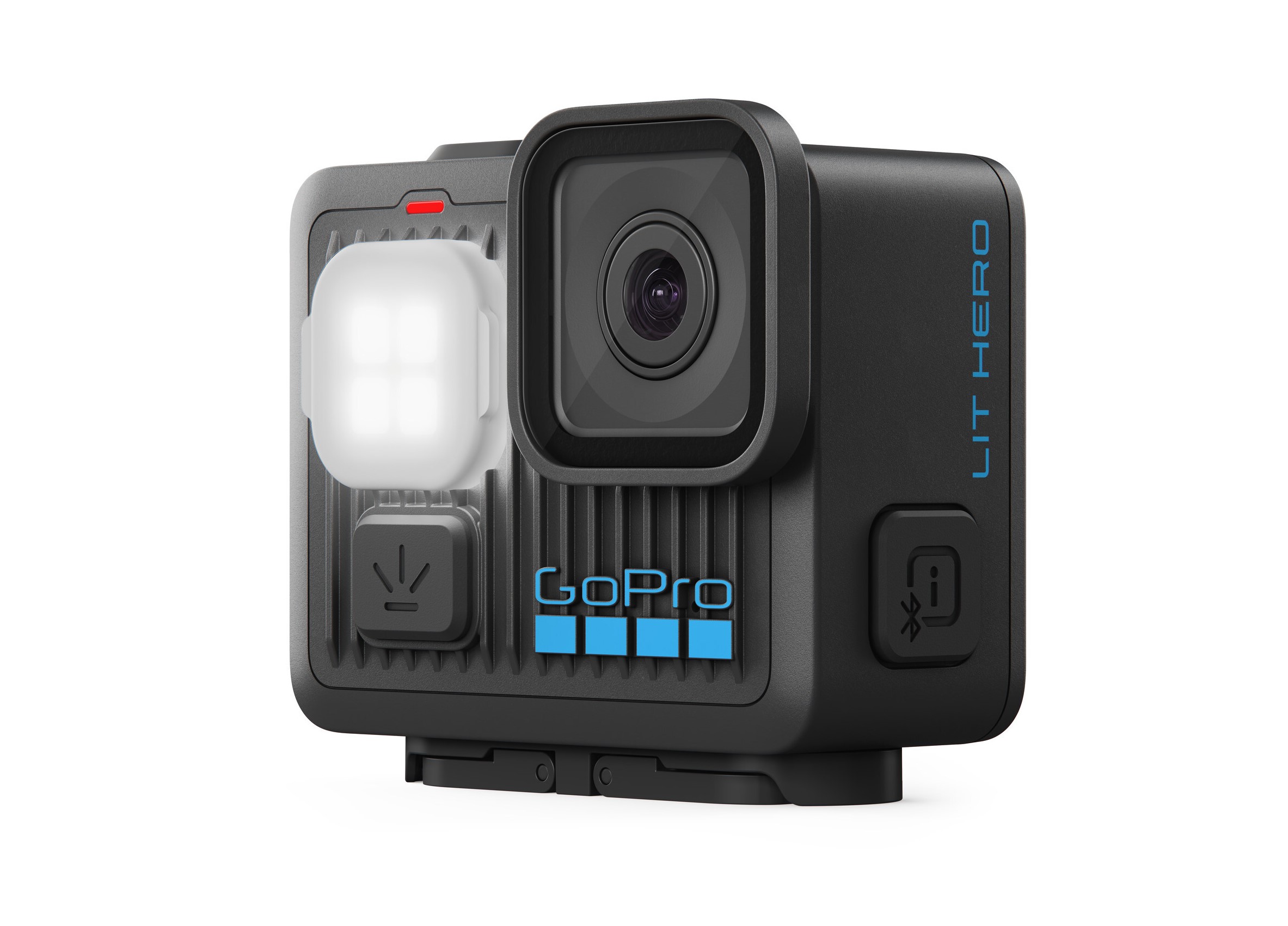 GoPro Lit Hero side profile on white background. 