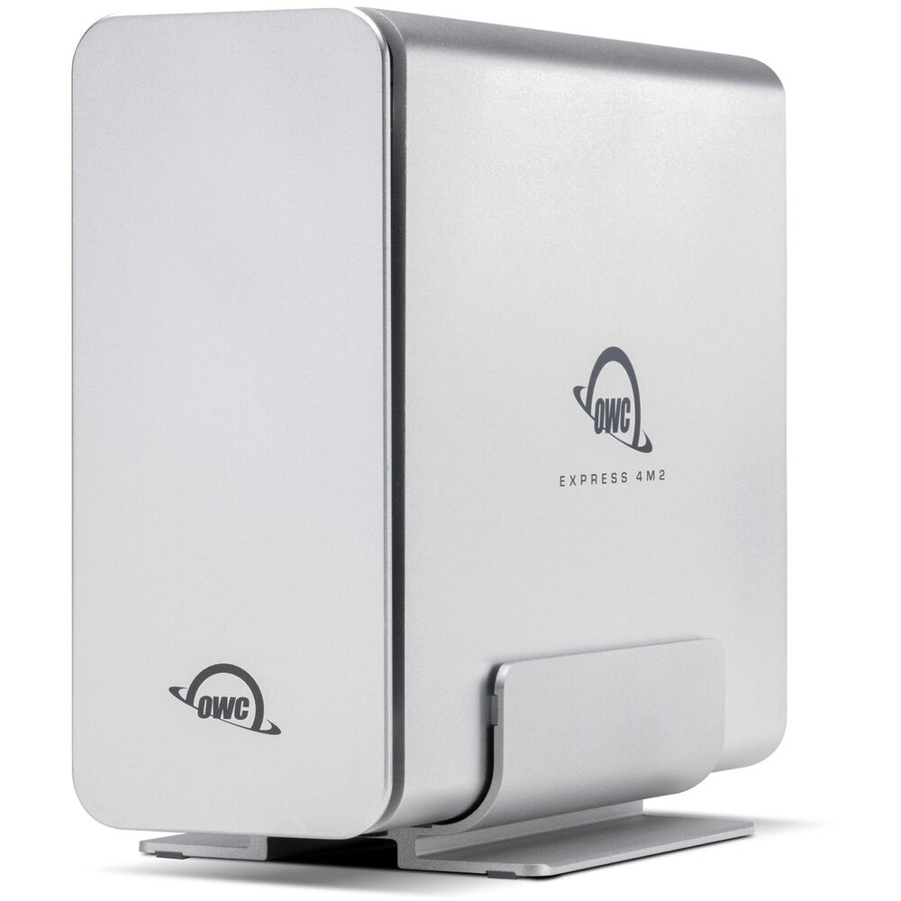 OWC Express 4M2 SSD enclosure on white background.