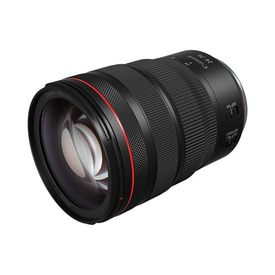 Canon RF24-70mm F/2.8 L on white background. 