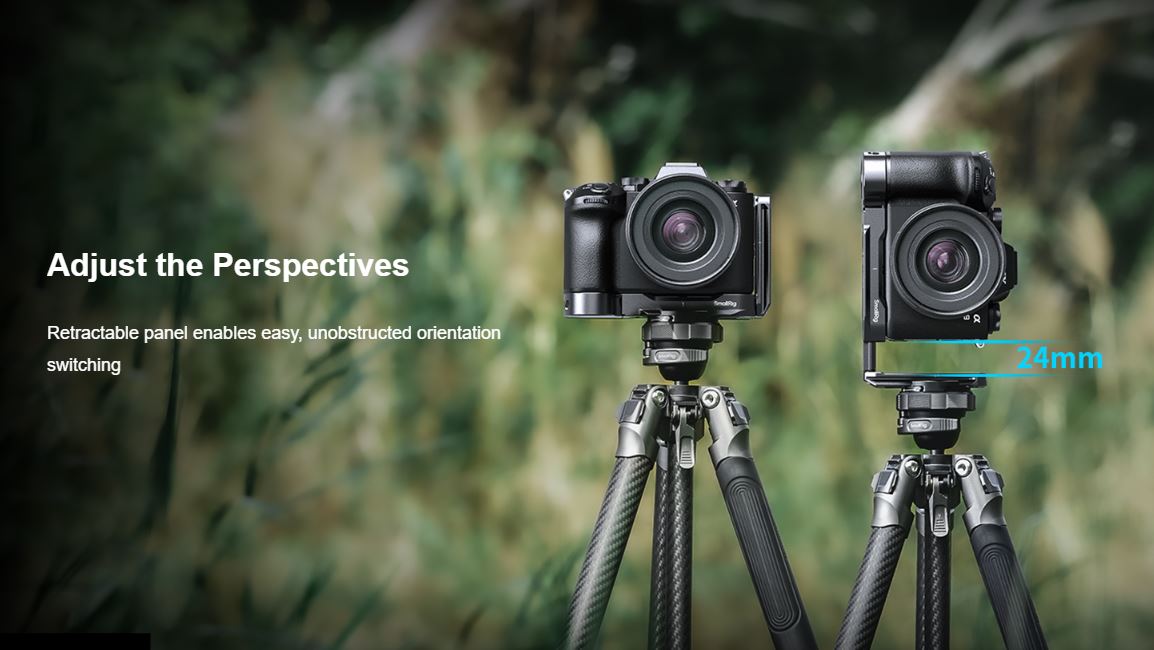 SmallRig L-shaped mount plate for Sony a9 and a1 on a tripod.