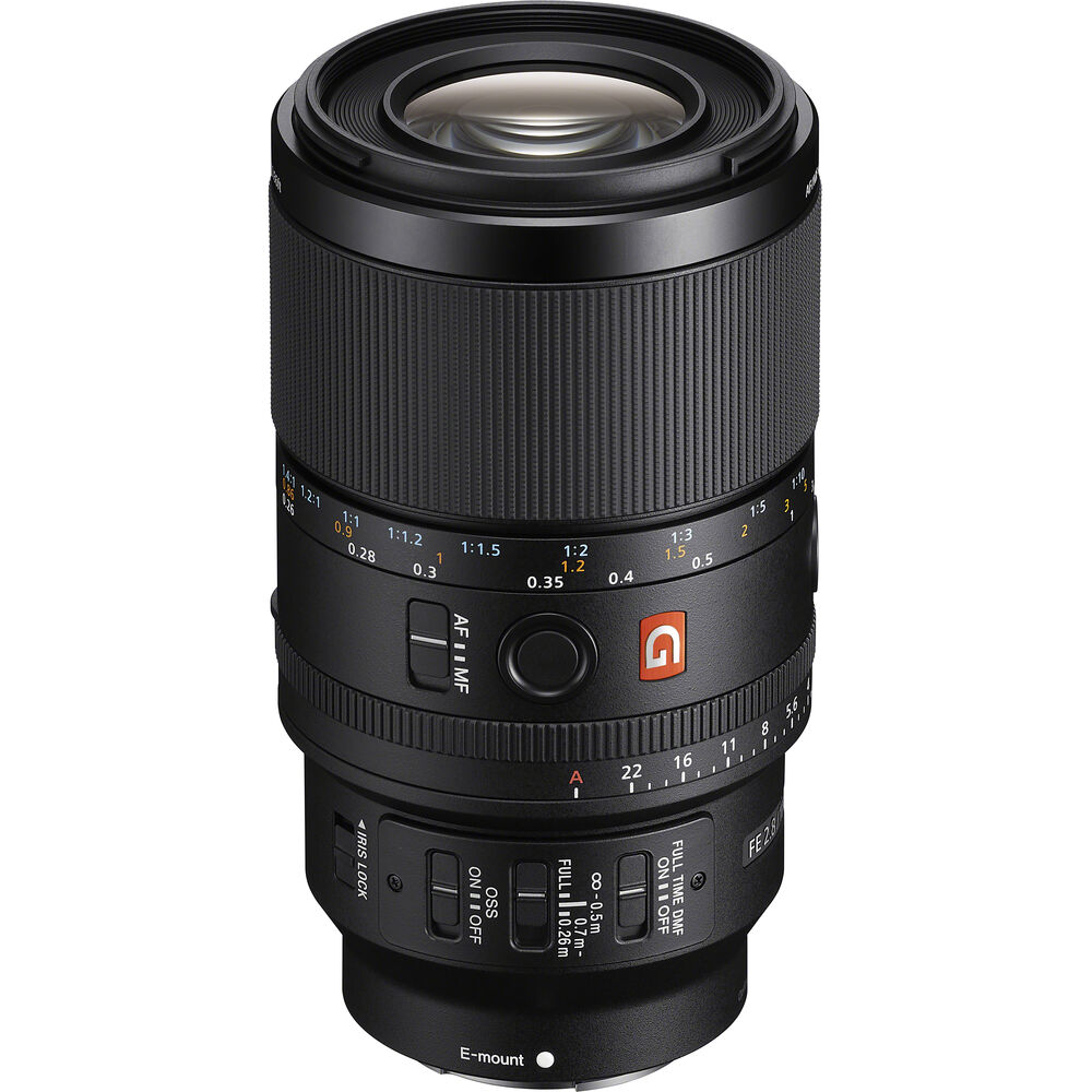 Sony FE 100mm F/2.8 Macro GM on white. 