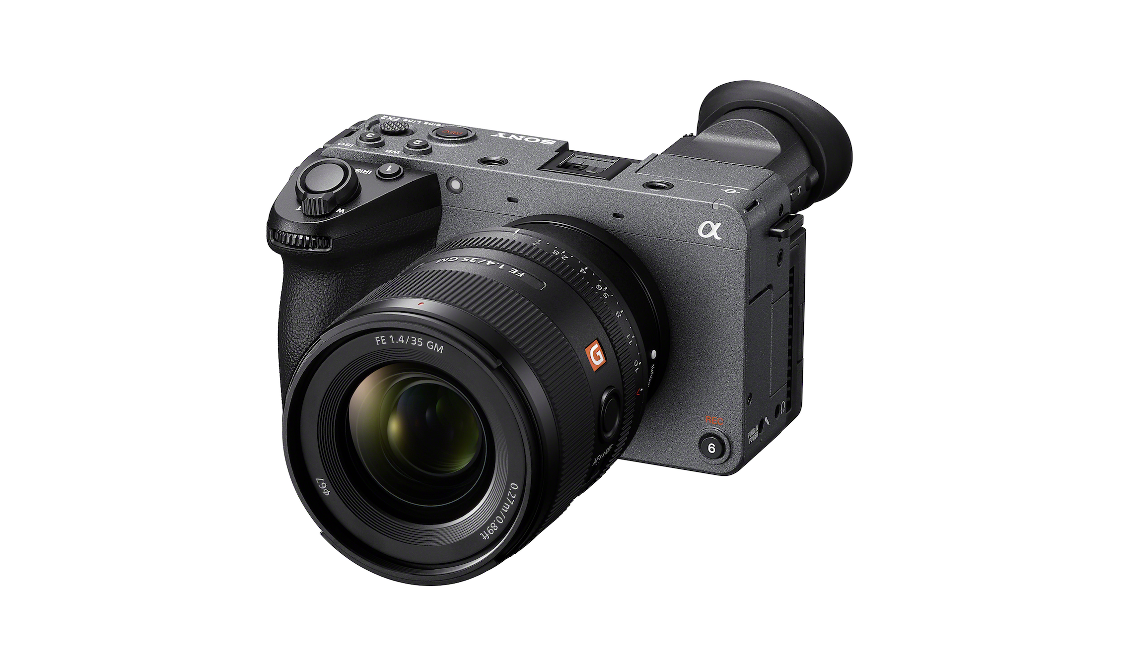Sony FX2 front on white. 