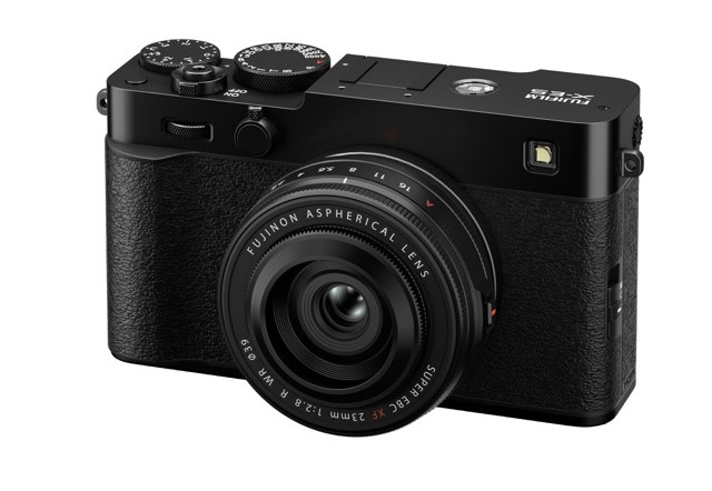 Fujifilm X-E5 on white background. 